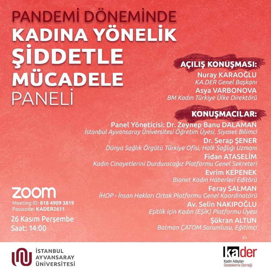 Panel: Pandemi Döneminde Kadına Yönelik Şiddetle Mücadele İstanbul Topkapı Üniversitesi