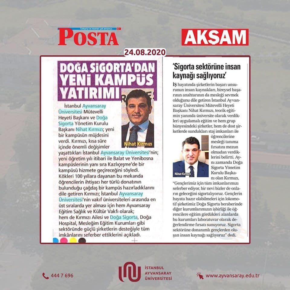 Basında İstanbul Ayvansaray Üniversitesi 👍🏼 İstanbul Topkapı Üniversitesi