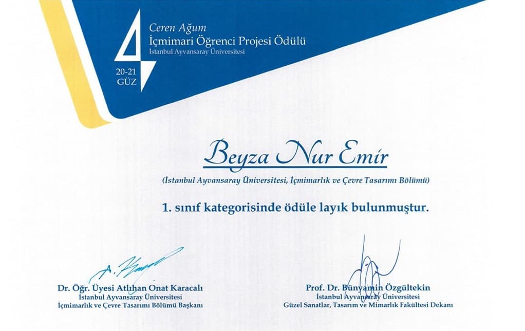 Ceren Ağum İç Mimari Öğrenci Projesi Ödülü Etkinliği Gerçekleşti İstanbul Topkapı Üniversitesi