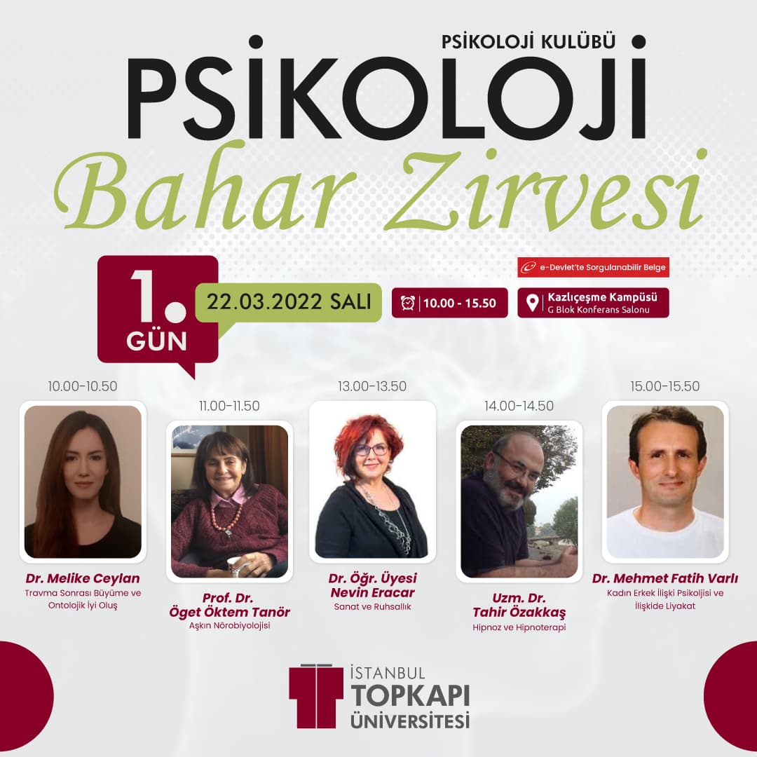 Psikoloji Bahar Zirvesi I. Gün İstanbul Topkapı Üniversitesi