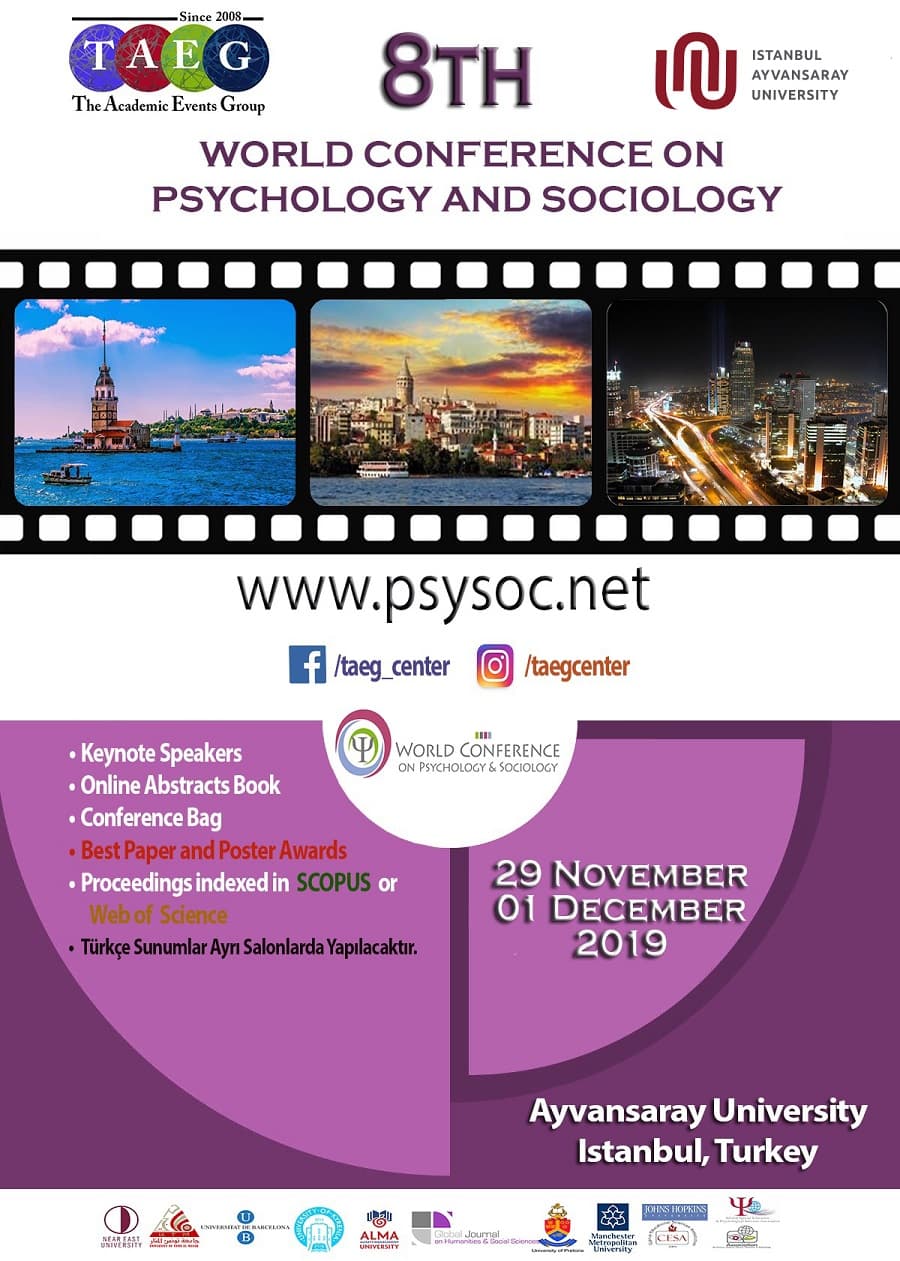 8th World Conference on Psychology and Sociology İstanbul Topkapı Üniversitesi